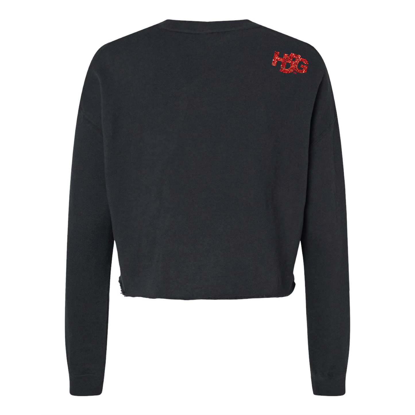 ATTITUDE DANCE - WOMEN'S LIGHTWEIGHT CROP CREWNECK SWEATSHIRT - GLITTER LOGOS - H5G BRANDS