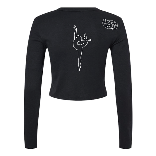 WOMEN'S LONG SLEEVE BABY TEE - GLITTER LOGOS - H5G BRANDS