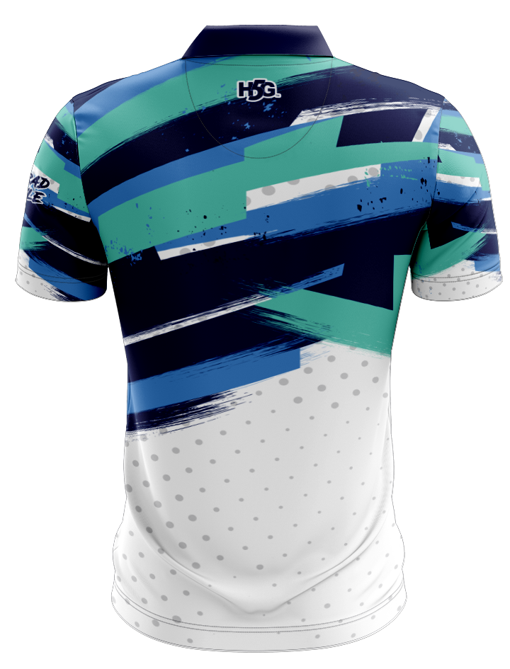 H5G BOWLING JERSEY - TEAL PAINT STROKES