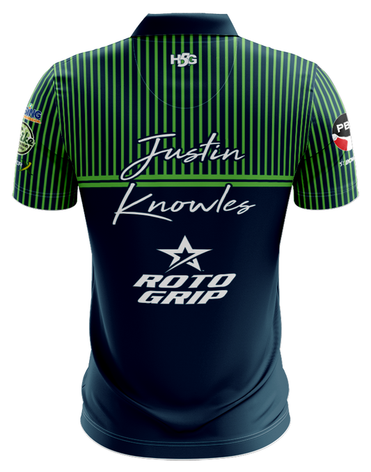 JUSTIN KNOWLES - NAVY & GREEN SOLID STRIPES