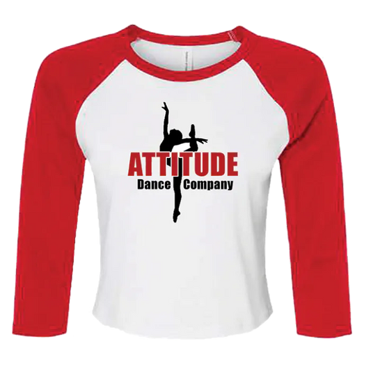 ATTITUDE DANCE - WOMENS 3/4 BASEBALL CROPPED TEE