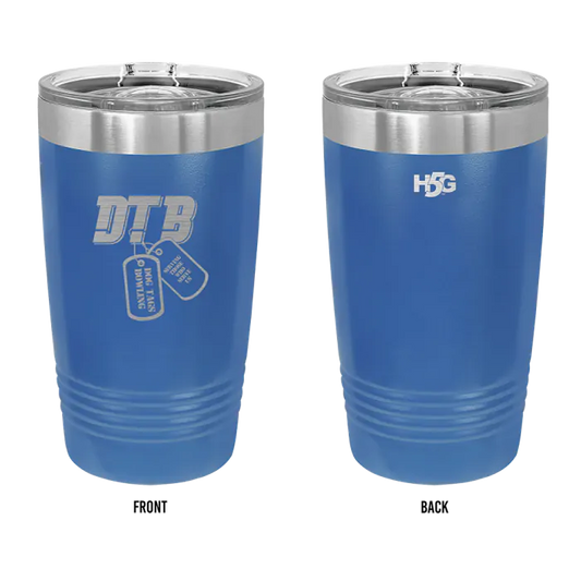 DOG TAGS LASER ENGRAVED TRAVEL TUMBLER