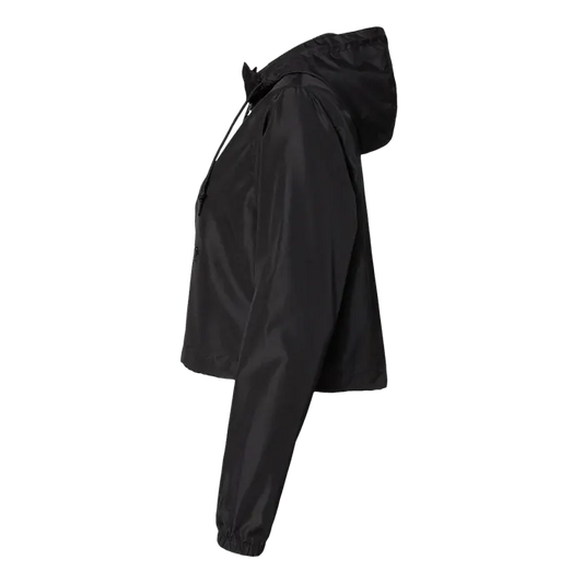 WOMENS LIGHTWEIGHT 1/4 ZIP PULLOVER CROP WINDBREAKER