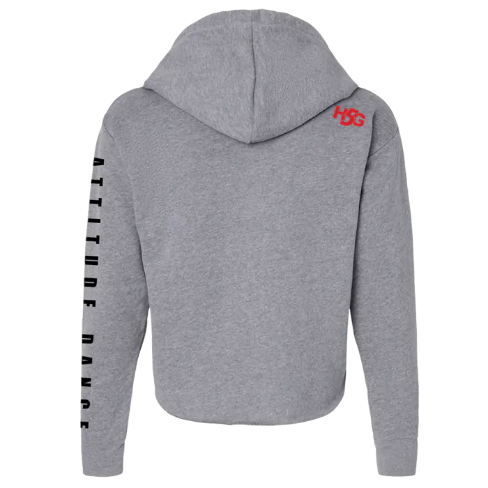 WOMEN'S SUEDED RAW EDGE CROPPED HOODIE