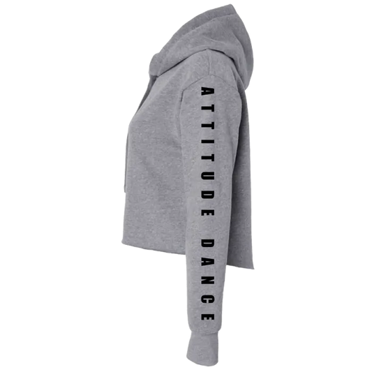 WOMEN'S SUEDED RAW EDGE CROPPED HOODIE