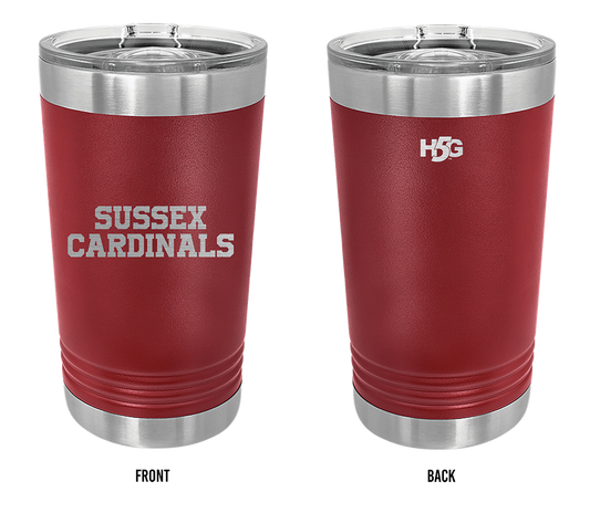 CARDINALS ENGRAVED TRAVEL TUMBLER
