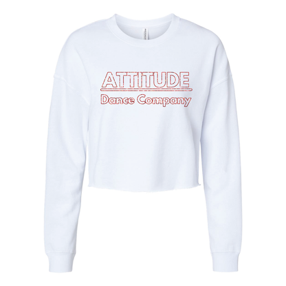 ATTITUDE DANCE - WOMEN'S LIGHTWEIGHT CROP CREWNECK SWEATSHIRT  - GLITTER LOGOS - H5G BRANDS
