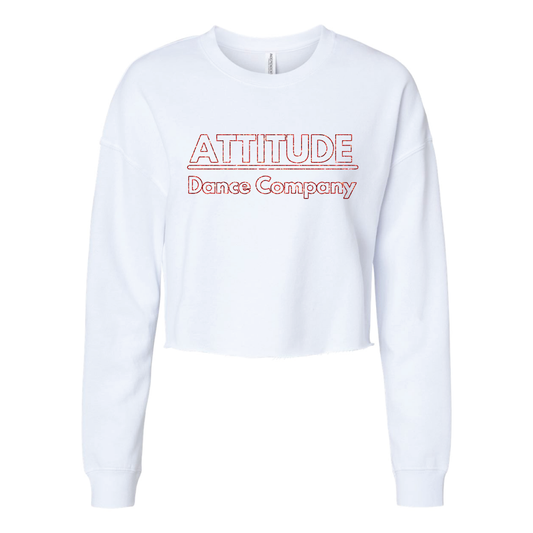 ATTITUDE DANCE - WOMEN'S LIGHTWEIGHT CROP CREWNECK SWEATSHIRT  - GLITTER LOGOS - H5G BRANDS