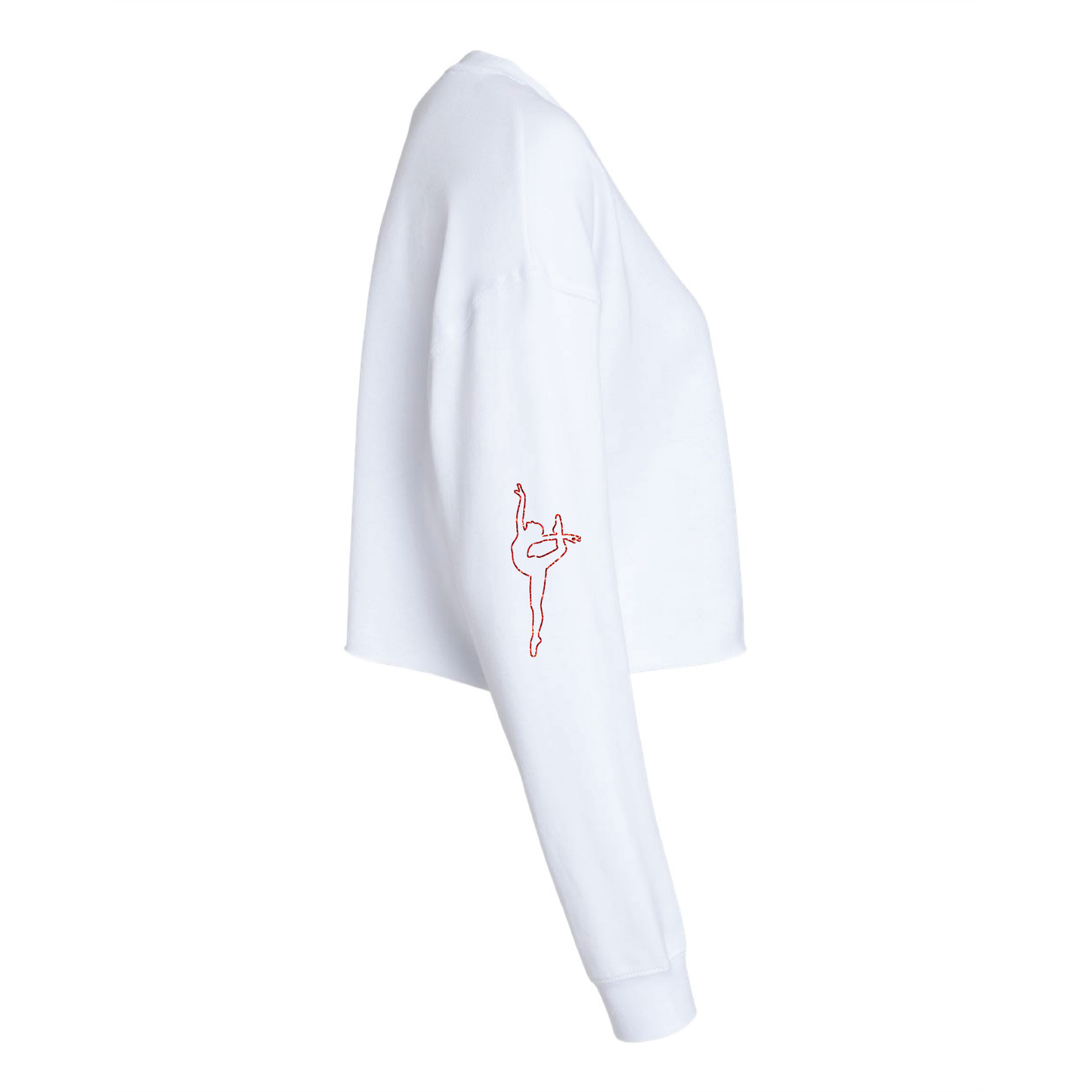 ATTITUDE DANCE - WOMEN'S LIGHTWEIGHT CROP CREWNECK SWEATSHIRT  - GLITTER LOGOS - H5G BRANDS