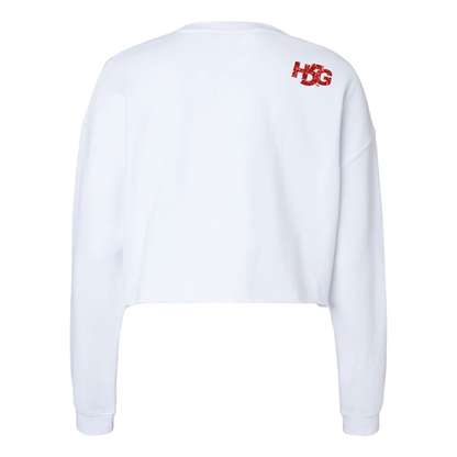 ATTITUDE DANCE - WOMEN'S LIGHTWEIGHT CROP CREWNECK SWEATSHIRT  - GLITTER LOGOS - H5G BRANDS