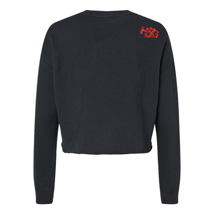 ATTITUDE DANCE - WOMEN'S LIGHTWEIGHT CROP CREWNECK SWEATSHIRT  - GLITTER LOGOS - H5G BRANDS