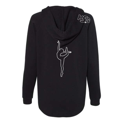 WOMEN'S LIGHTWEIGHT HOODED SWEATSHIRT - GLITTER LOGOS - H5G BRANDS