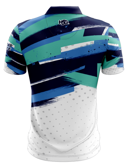 H5G BOWLING JERSEY - TEAL PAINT STROKES