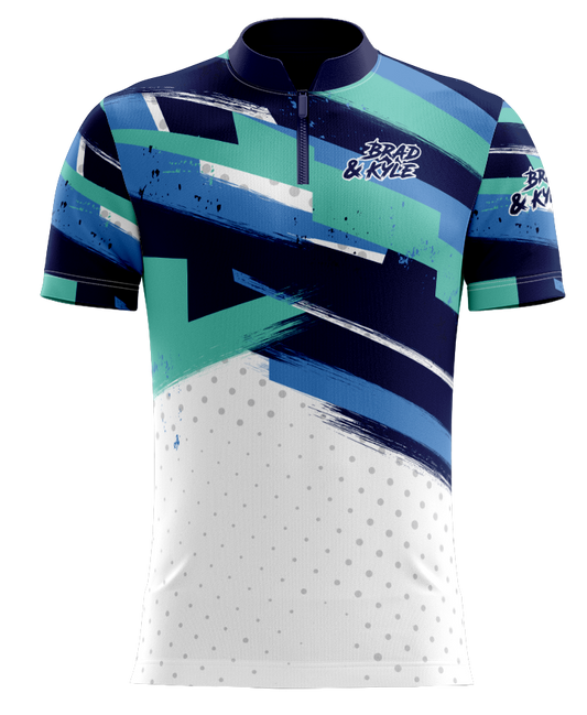 H5G BOWLING JERSEY - TEAL PAINT STROKES