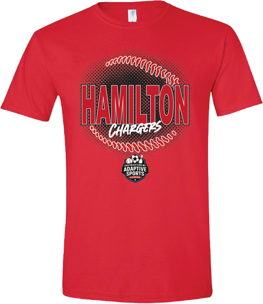 HAMILTON CHARGERS - BASEBALL T-SHIRT (RED)