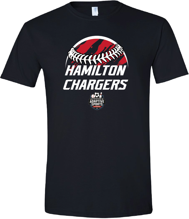 HAMILTON CHARGERS - BASEBALL T-SHIRT (BLACK)