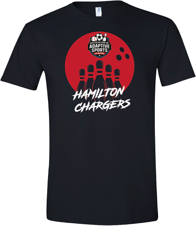 HAMILTON CHARGERS - BOWLING T-SHIRT (BLACK)