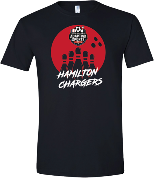 HAMILTON CHARGERS - BOWLING T-SHIRT (BLACK)
