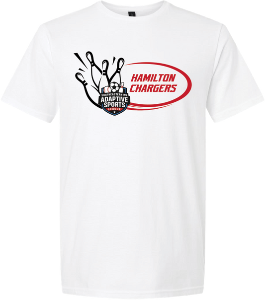 HAMILTON CHARGERS - BOWLING T-SHIRT (WHITE)