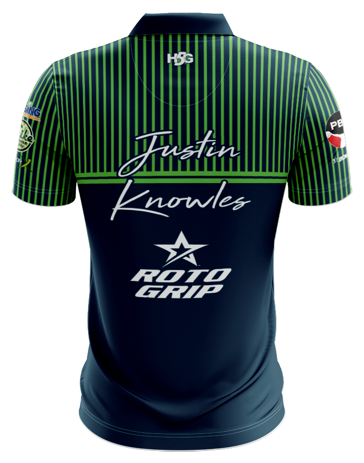 JUSTIN KNOWLES - NAVY & GREEN SOLID STRIPES