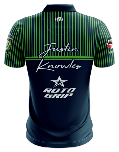 JUSTIN KNOWLES - NAVY & GREEN SOLID STRIPES