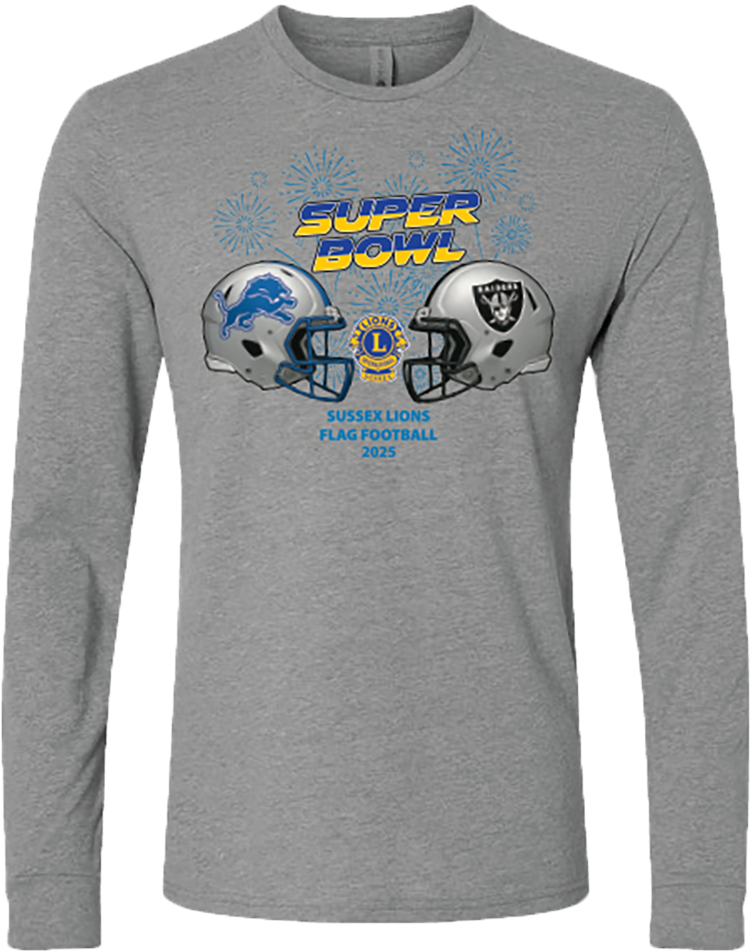 SUSSEX LIONS FLAG FOOTBALL SUPER BOWL SHIRT