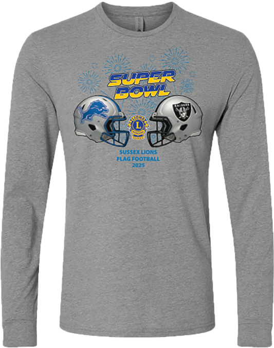 SUSSEX LIONS FLAG FOOTBALL SUPER BOWL SHIRT