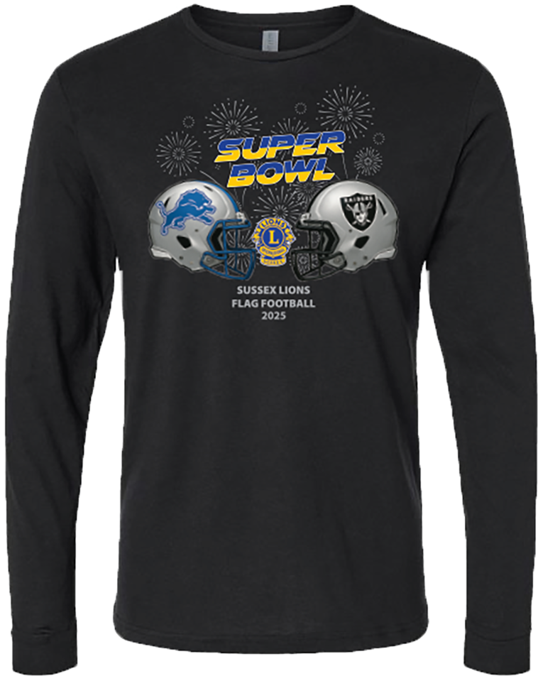 SUSSEX RAIDERS FLAG FOOTBALL SUPER BOWL SHIRT