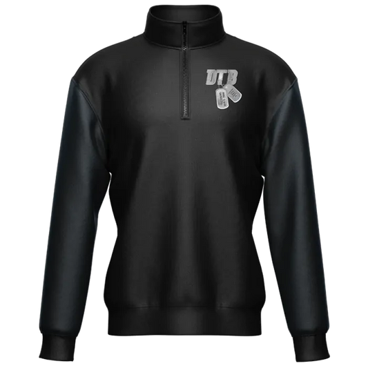 DOG TAGS BLACK 1/4 ZIP PULLOVER (DYE-SUB)