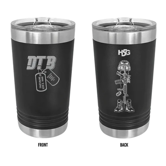 DOG TAGS LASER ENGRAVED TRAVEL TUMBLER