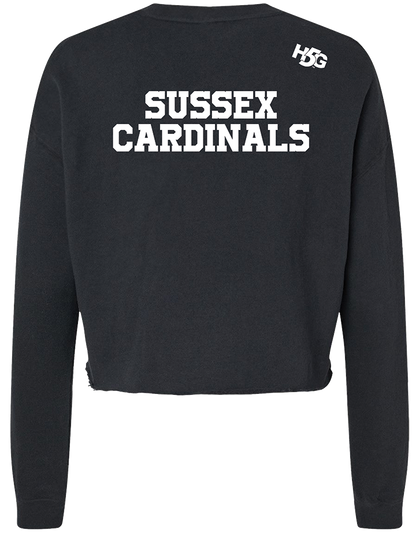 CARDINALS WOMENS LIGHTWEIGHT CROP CREWNECK SWEATSHIRT