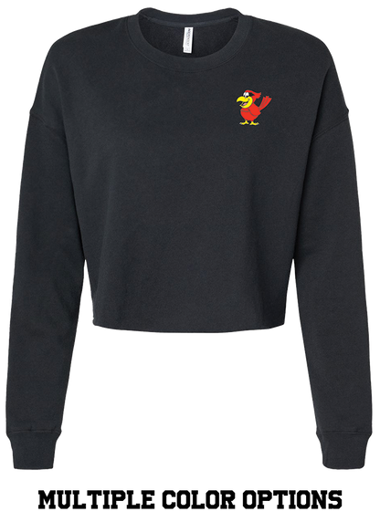 CARDINALS WOMENS LIGHTWEIGHT CROP CREWNECK SWEATSHIRT