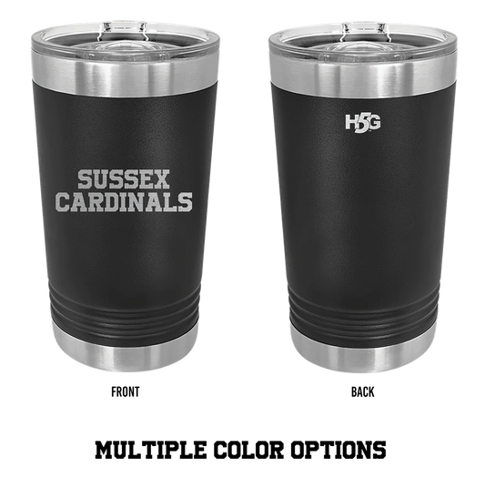 CARDINALS ENGRAVED TRAVEL TUMBLER