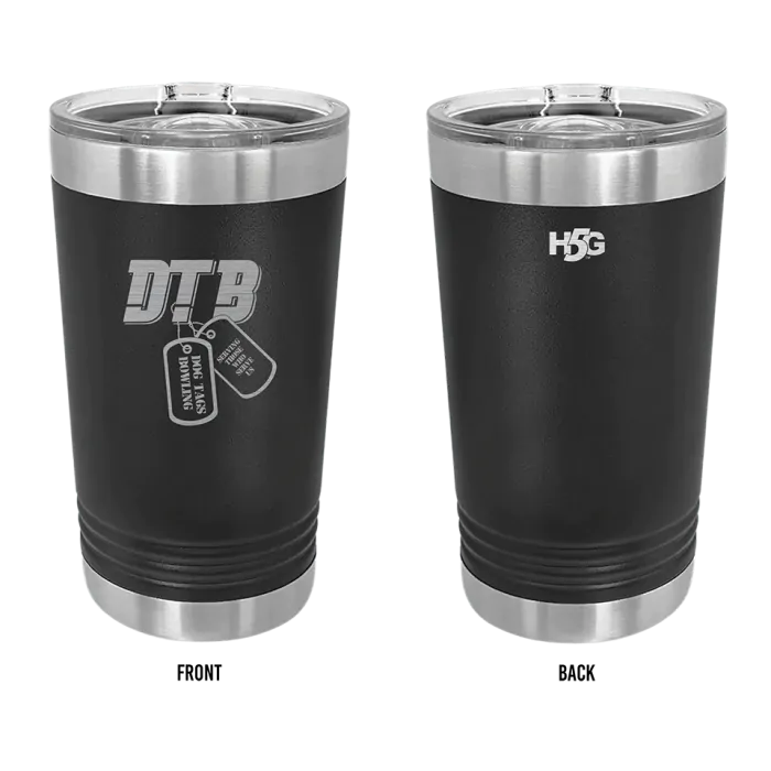 DOG TAGS LASER ENGRAVED TRAVEL TUMBLER