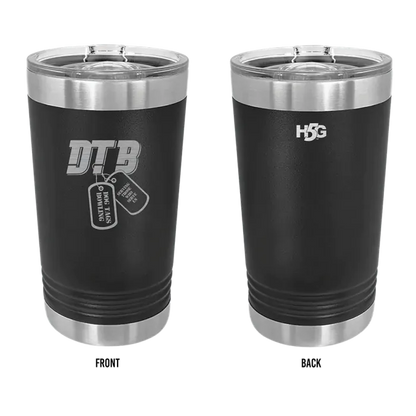 DOG TAGS LASER ENGRAVED TRAVEL TUMBLER